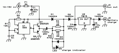 12V input, 12V battery charger by 555,7815