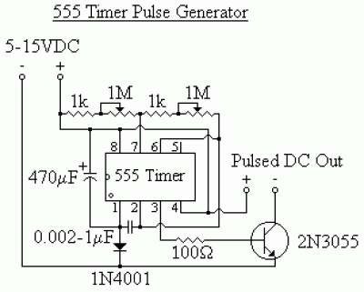 555 timer pulse generator