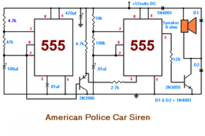 American Police Car Siren by IC 555