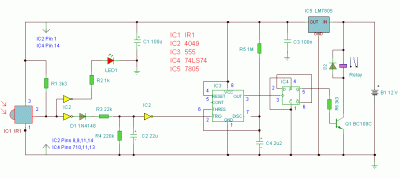 Infrared Remote Control System Receiver By IC Digital