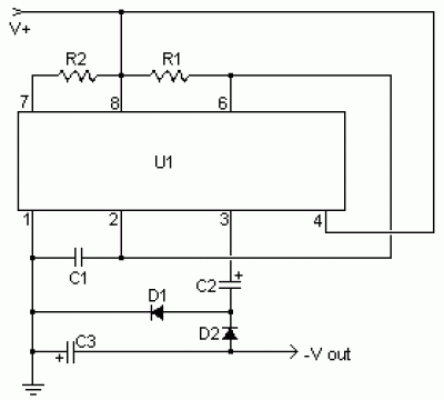 Voltage Inverter by IC 555