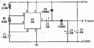 Voltage doubler with IC 555