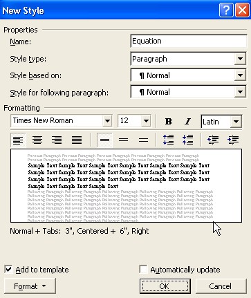 how to activate equation tool in word document