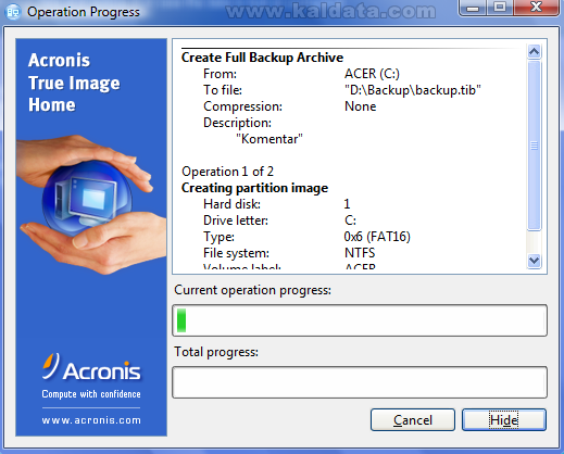 acronis true image ブータブルメディア