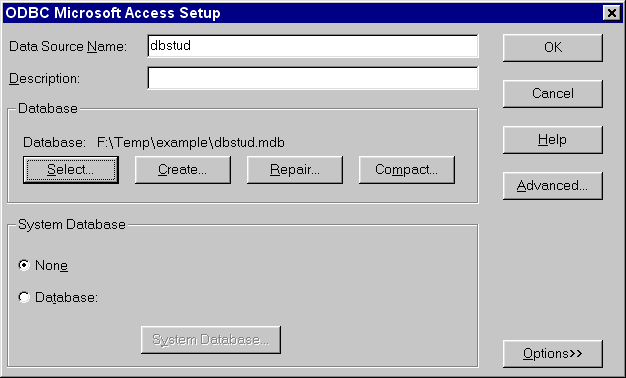 ODBC MS Access 2000 Data Source