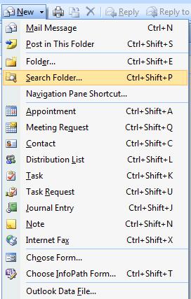 Outlook Search Folder
