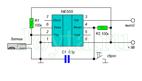 Схема простого реле времени на транзисторе КТ
