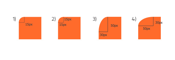 border-top-left-radius може да приеме една или две стойности.